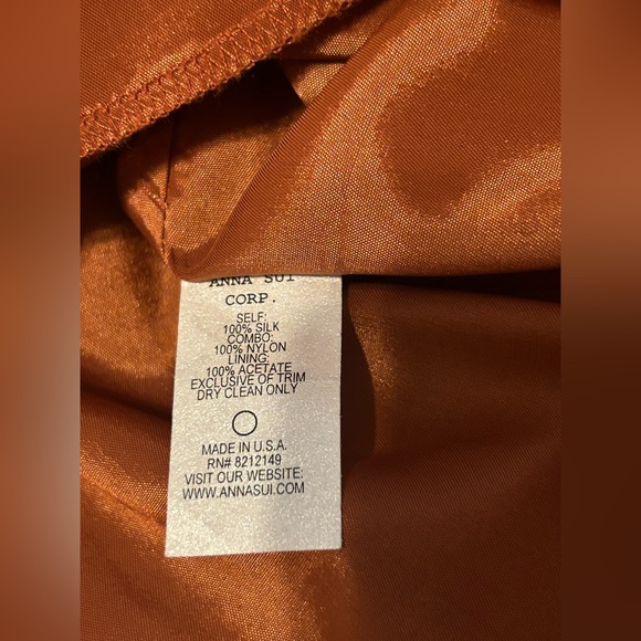 Anthropologie Anna Sui Sz 8 Orange Butterfly Dress Boho Flowy Fairycore Y2K - Picture 7 of 8